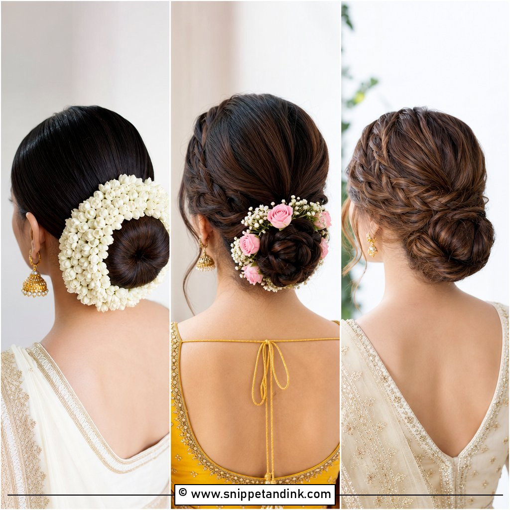20 Indian Wedding Buns Hairstyles For A Timeless Bridal Glow
