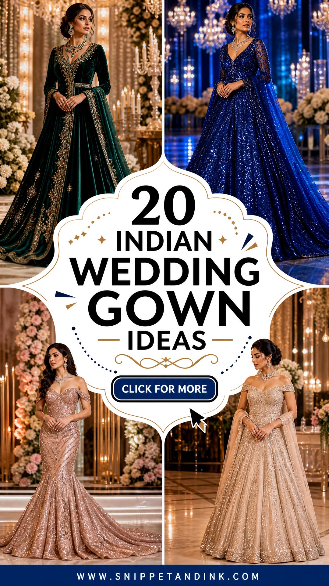 20 Indian Wedding Gown Ideas for a Glamorous Bridal Look - 20 Indian Wedding Gown Ideas for a Glamorous Bridal Look