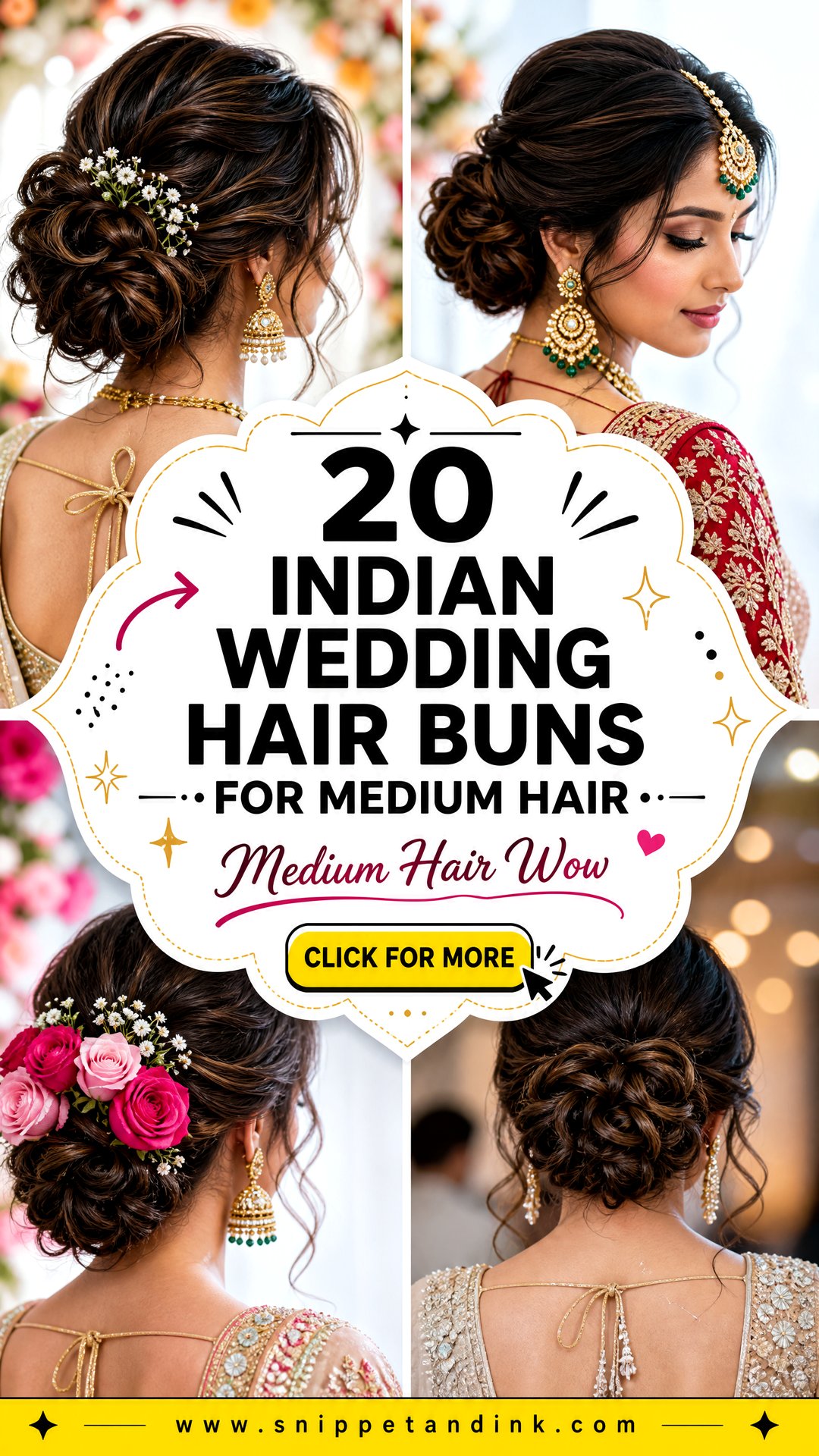 20 Indian Wedding Hair Buns for Medium Hair That Wow - 20 Indian Wedding Hair Buns for Medium Hair That Wow