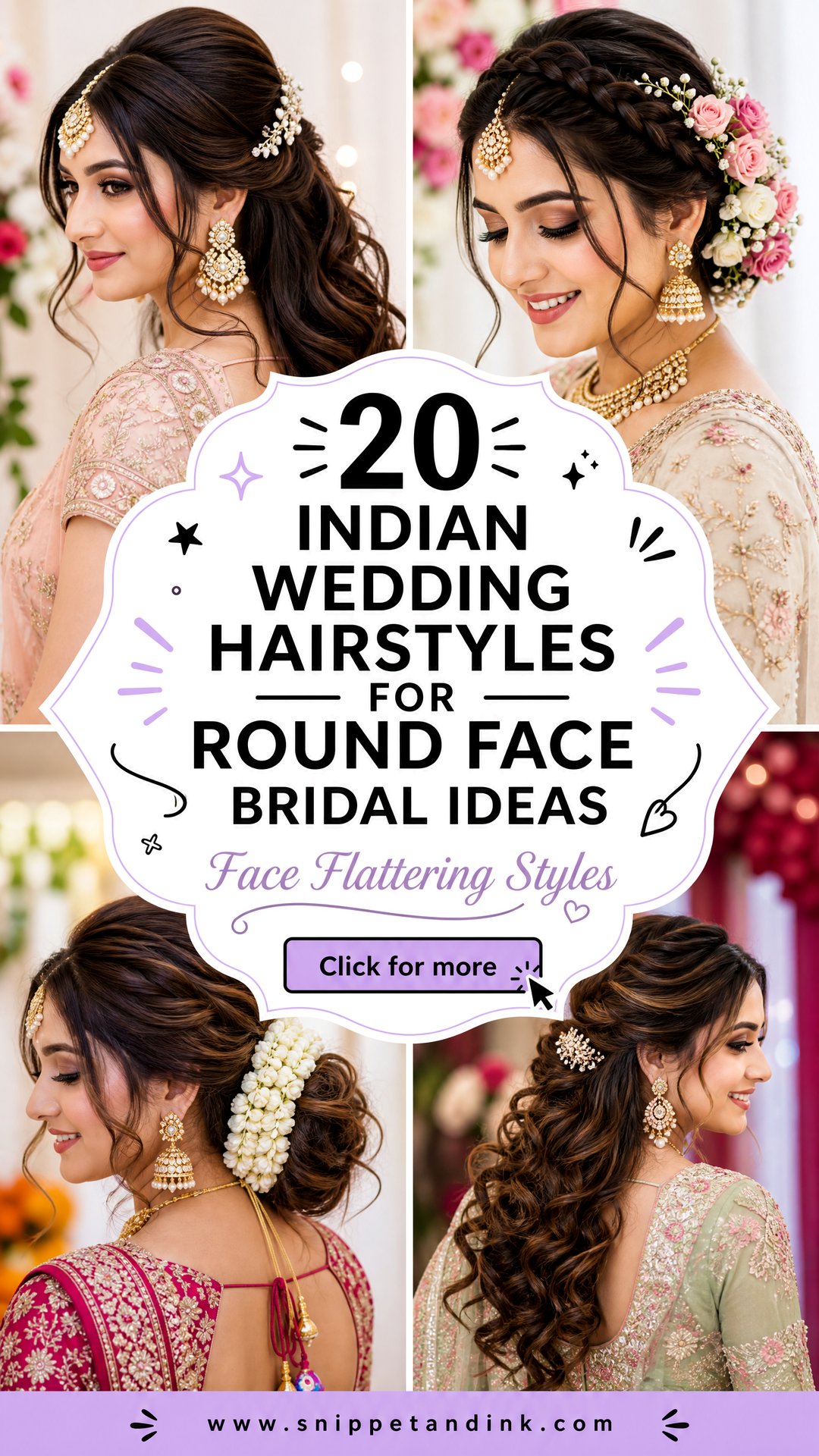 20 Indian Wedding Hairstyles for Round Face Bridal Ideas - 20 Indian Wedding Hairstyles for Round Face Bridal Ideas