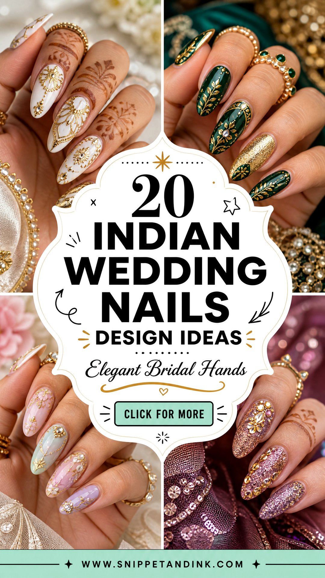 20 Indian Wedding Nails Design Ideas for Elegant Hands - 20 Indian Wedding Nails Design Ideas for Elegant Hands