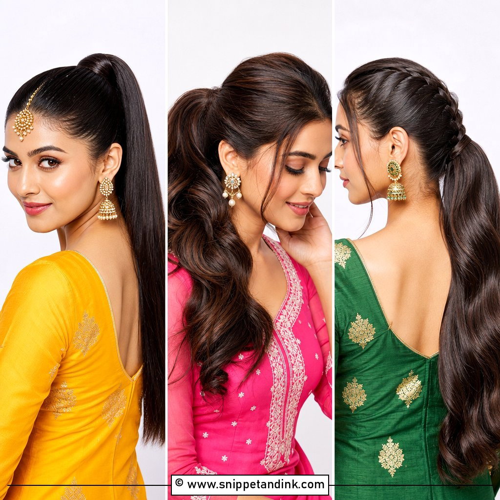 20 Indian Wedding Ponytail Hairstyles for Bridal Glam