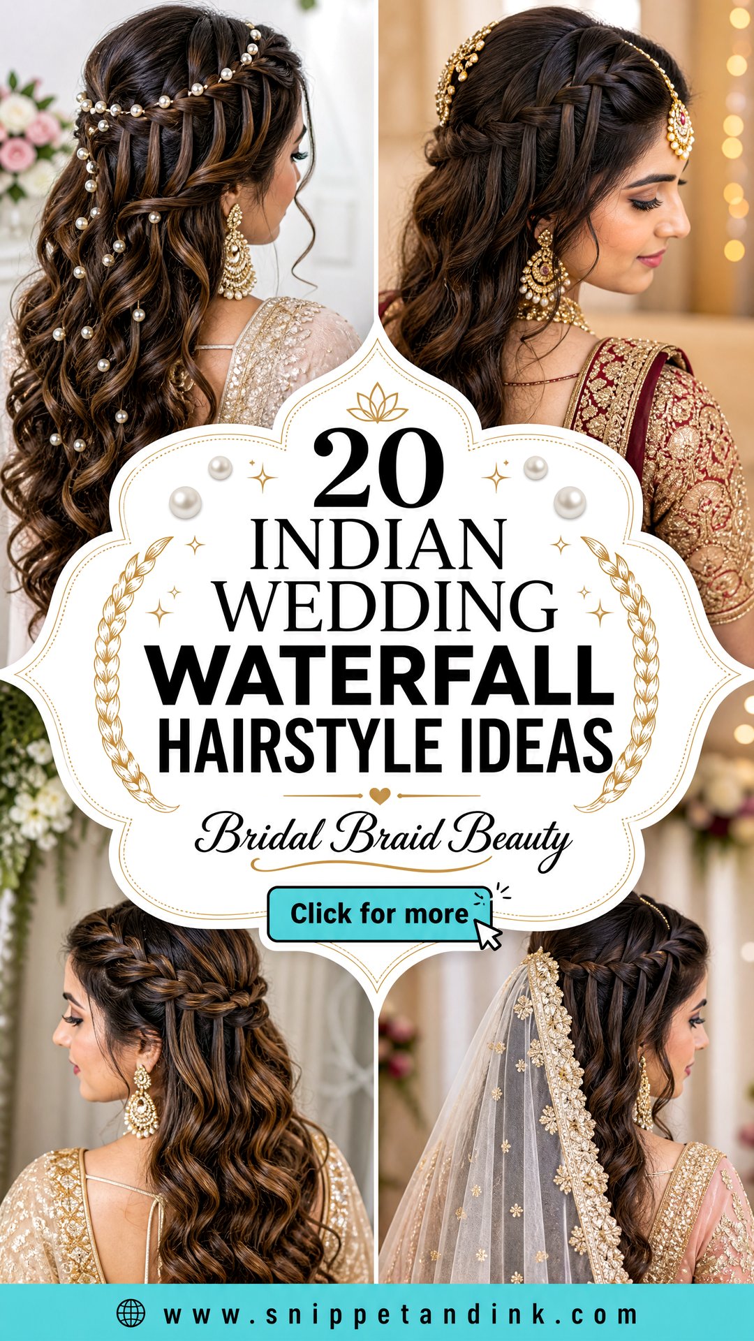 20 Indian Wedding Waterfall Hairstyle Ideas for Brides - 20 Indian Wedding Waterfall Hairstyle Ideas for Brides
