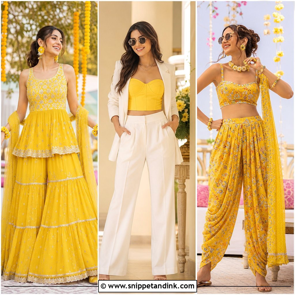 20 Indowestern Haldi Ceremony Outfit Ideas for a Fresh Festive Look