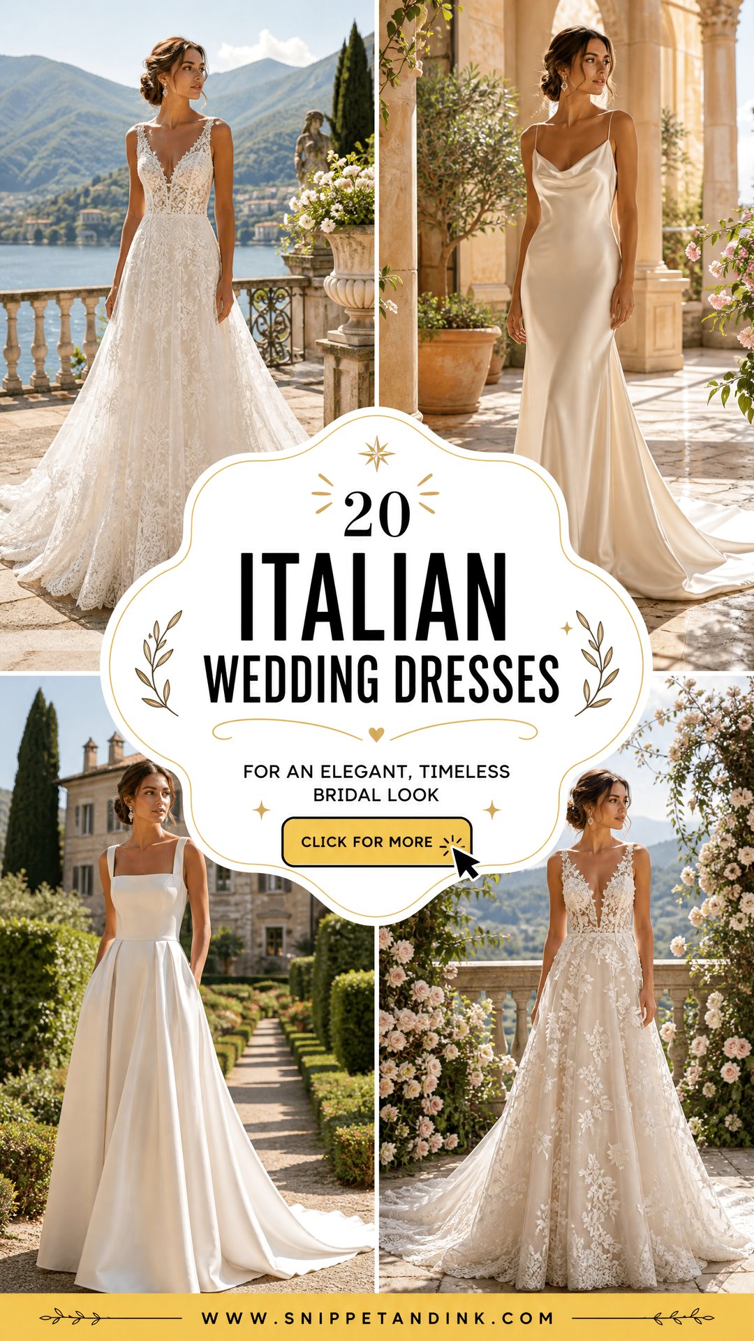 20 Italian Wedding Dresses for an Elegant Timeless Bridal Look - 20 Italian Wedding Dresses for an Elegant, Timeless Bridal Look