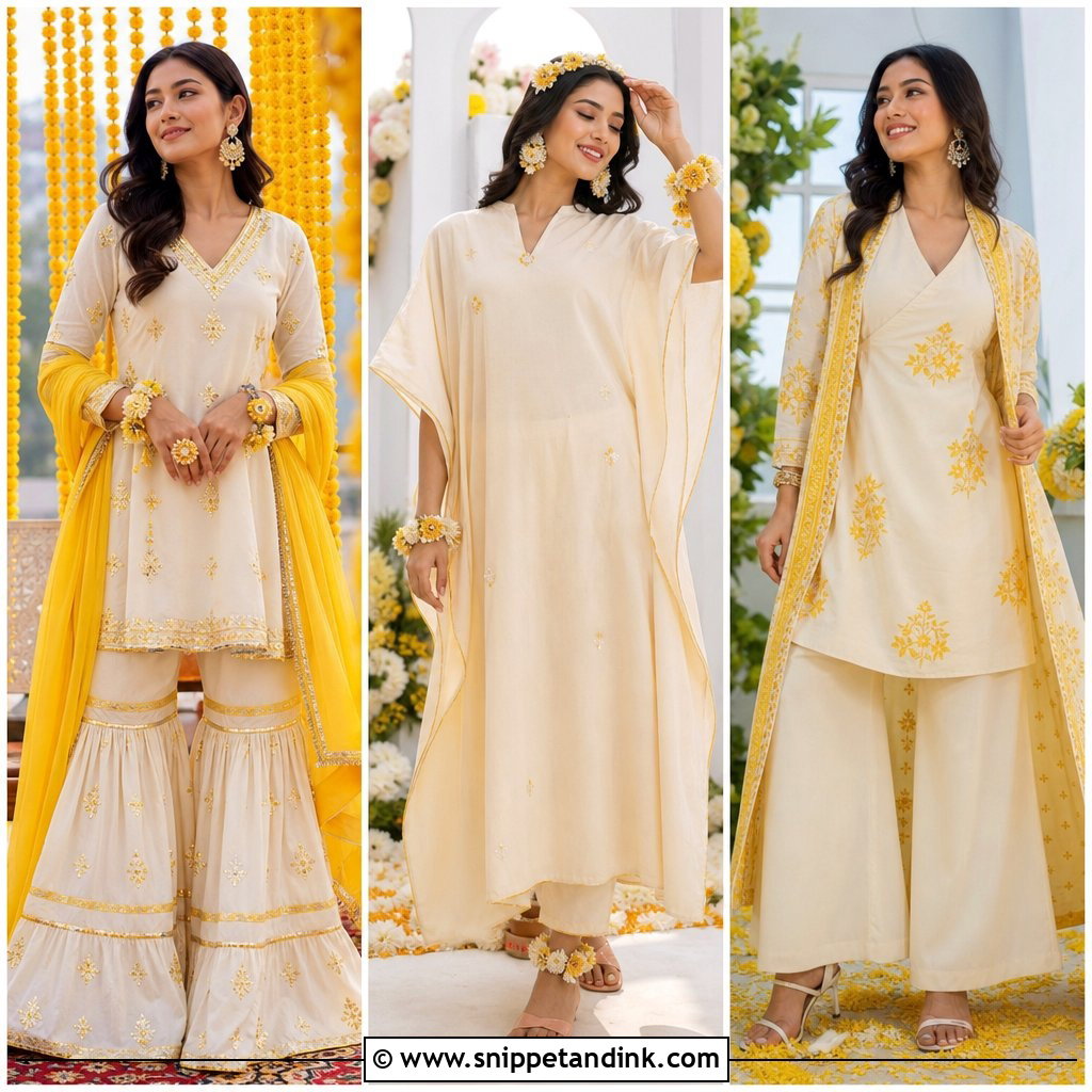 20 Ivory Haldi Outfit Ideas: Radiant Looks for Modern Brides