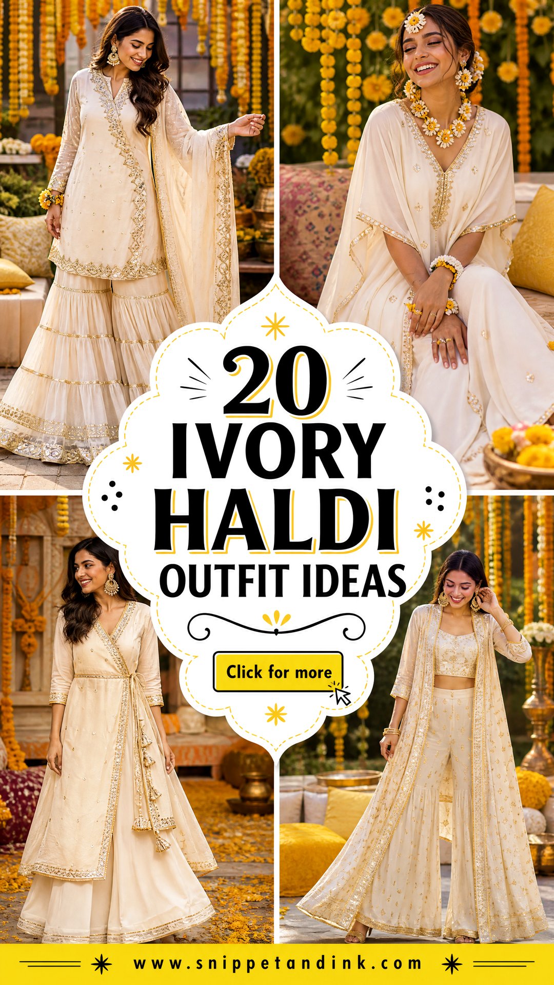 20 Ivory Haldi Outfit Ideas Radiant Looks for Modern Brides - 20 Ivory Haldi Outfit Ideas: Radiant Looks for Modern Brides