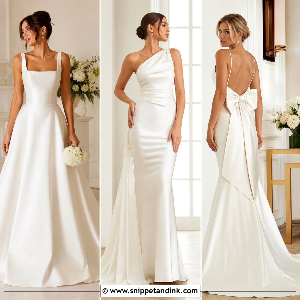 20 Ivory Satin Wedding Dress Ideas for Timeless Modern Brides