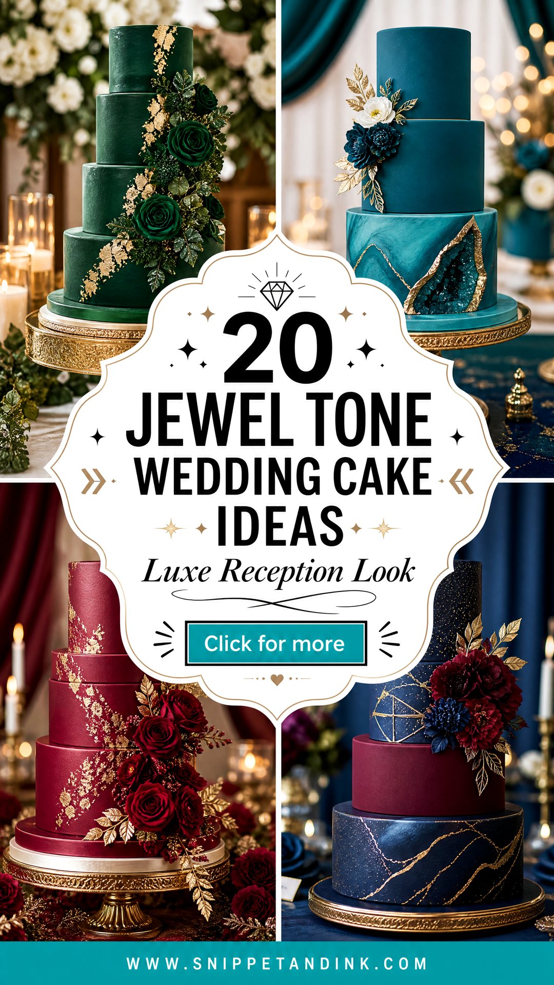 20 Jewel Tone Wedding Cake Ideas for a Luxe Reception Look - 20 Jewel Tone Wedding Cake Ideas for a Luxe Reception Look
