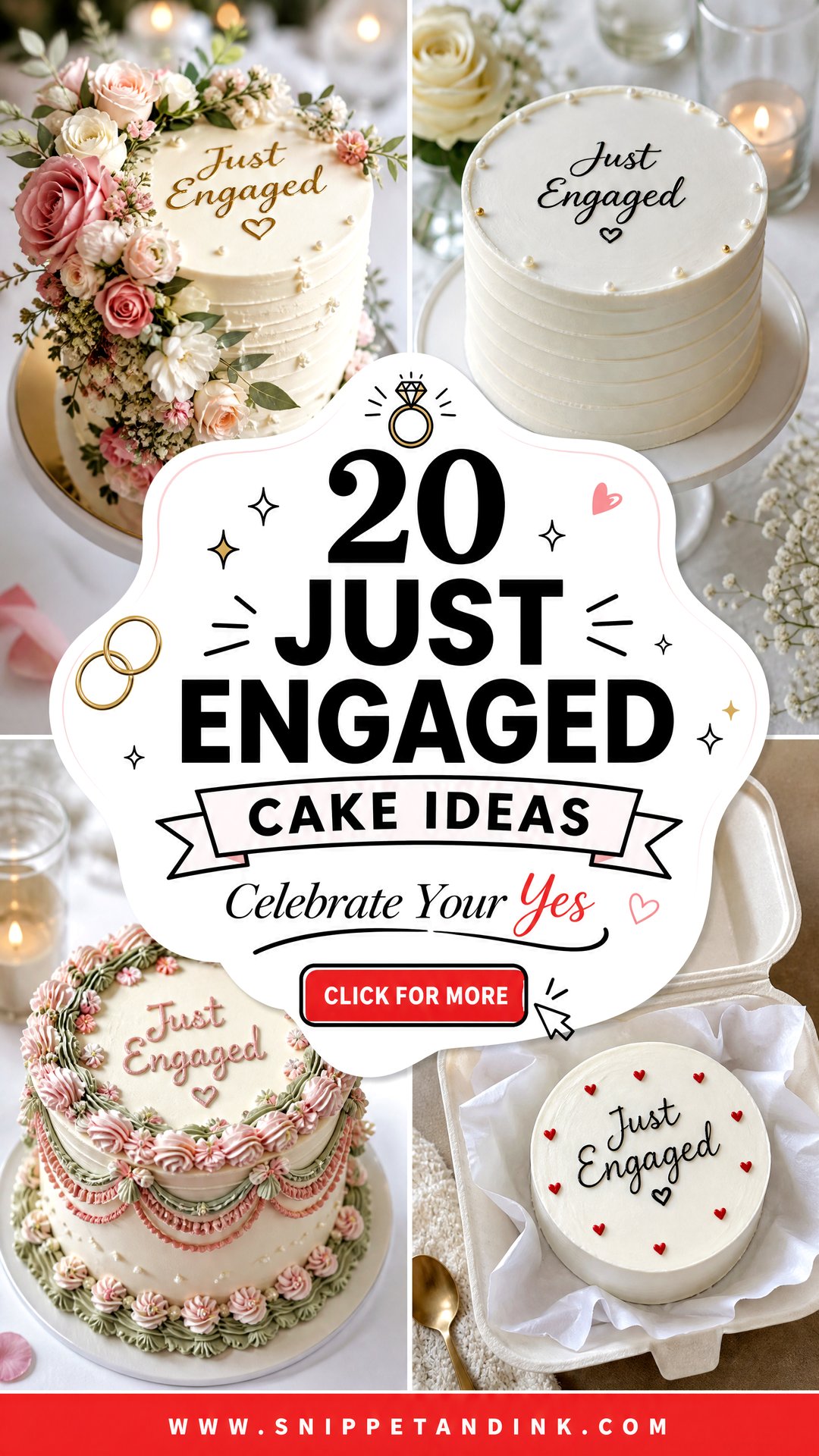 20 Just Engaged Cake Ideas to Celebrate Your Sweet Yes - 20 Just Engaged Cake Ideas to Celebrate Your Sweet Yes