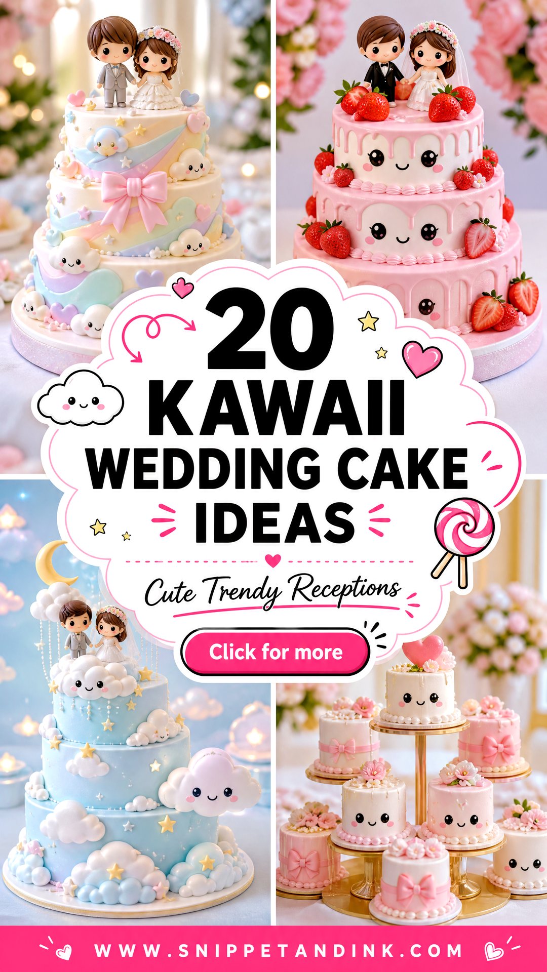 20 Kawaii Wedding Cake Ideas for Cute Trendy Receptions - 20 Kawaii Wedding Cake Ideas for Cute, Trendy Receptions