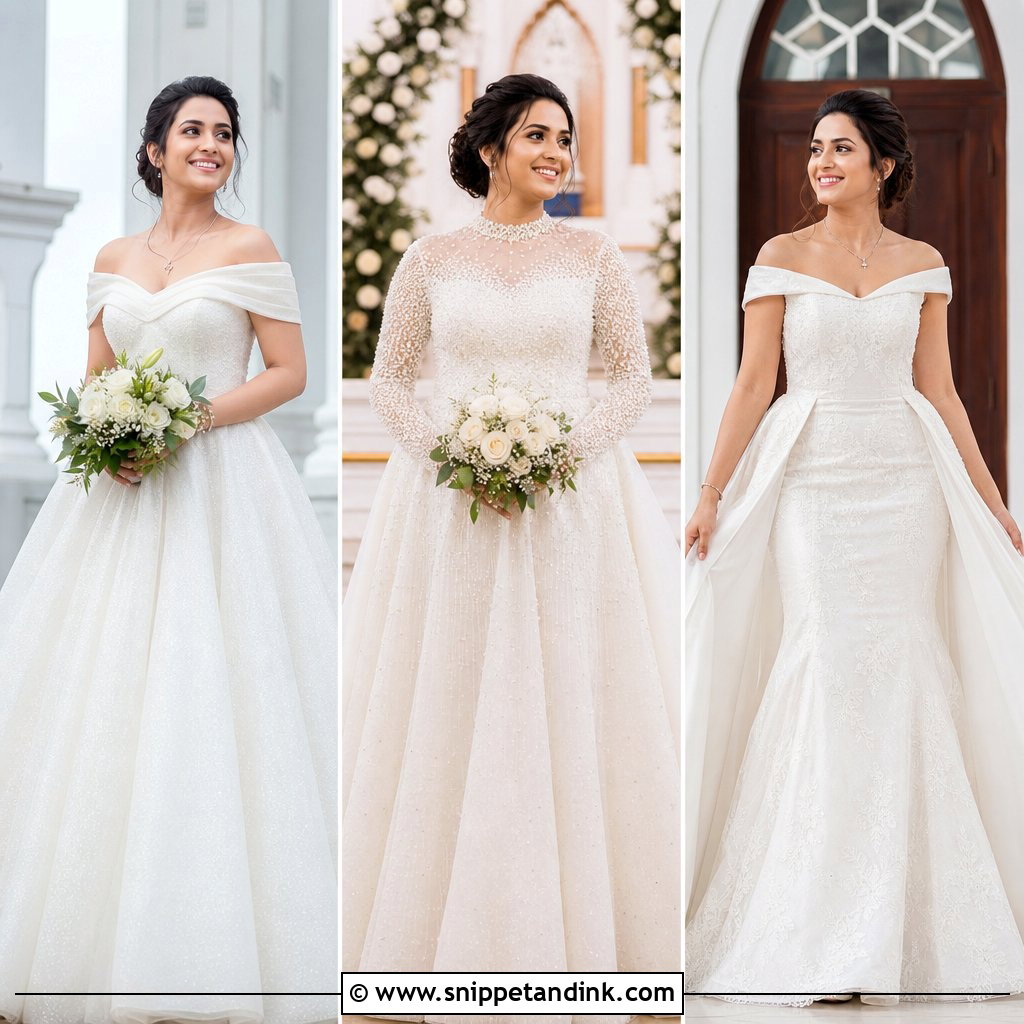 20 Kerala Christian Bride Gown Ideas for Elegant Church Weddings