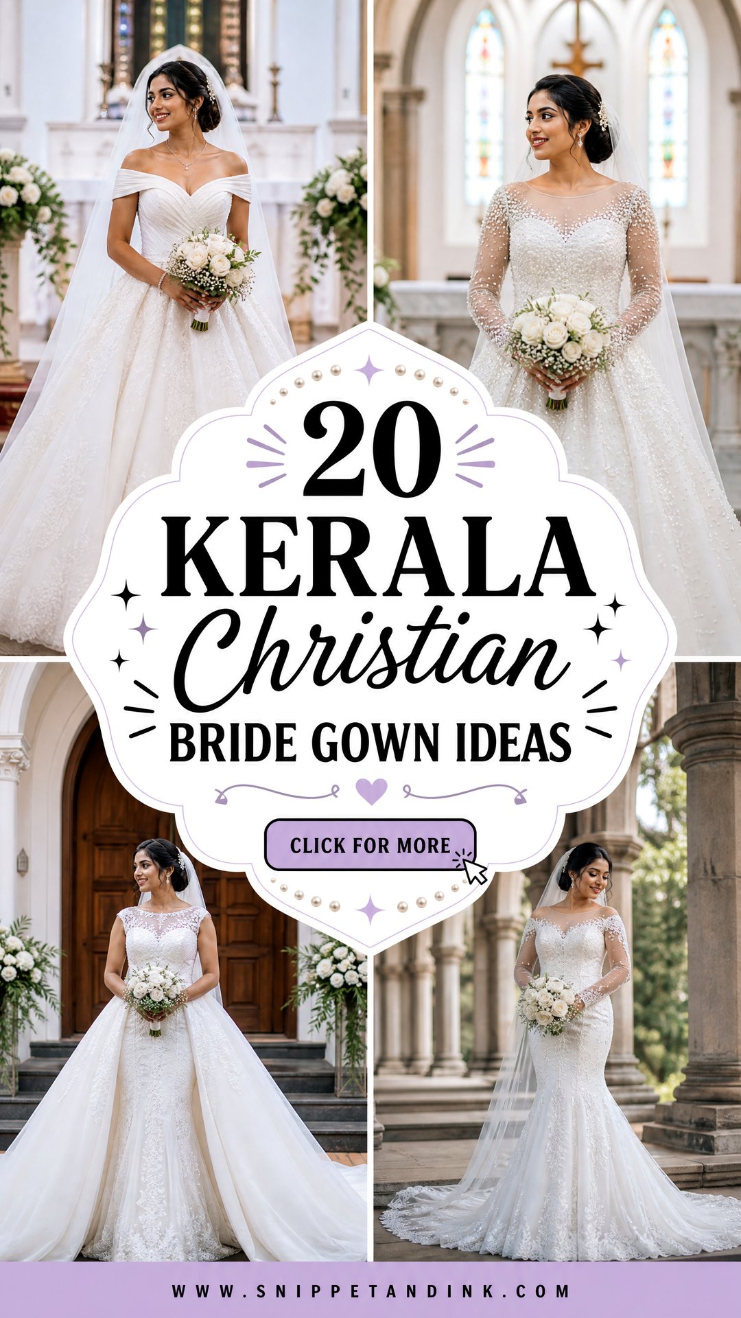 20 Kerala Christian Bride Gown Ideas for Elegant Church Weddings - 20 Kerala Christian Bride Gown Ideas for Elegant Church Weddings