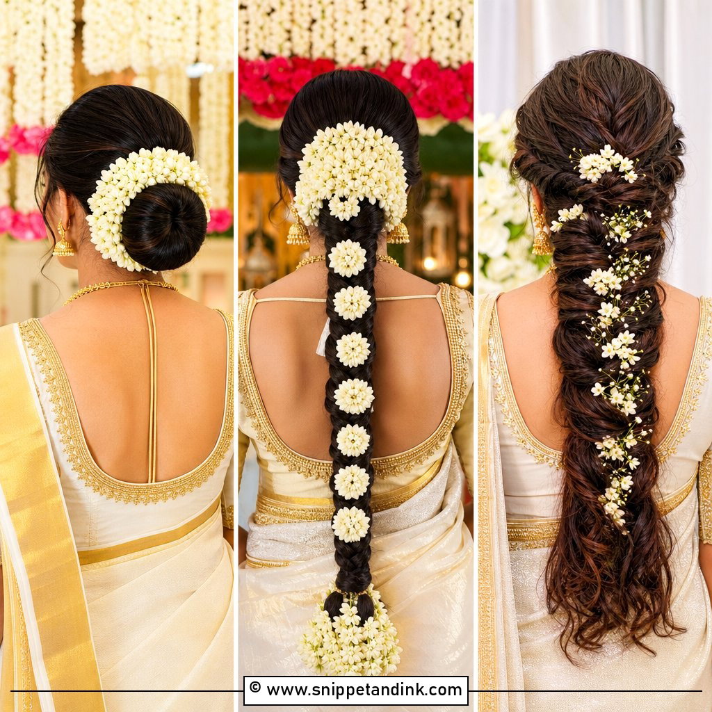 20 Kerala Hindus Wedding Hairstyles for Timeless Brides