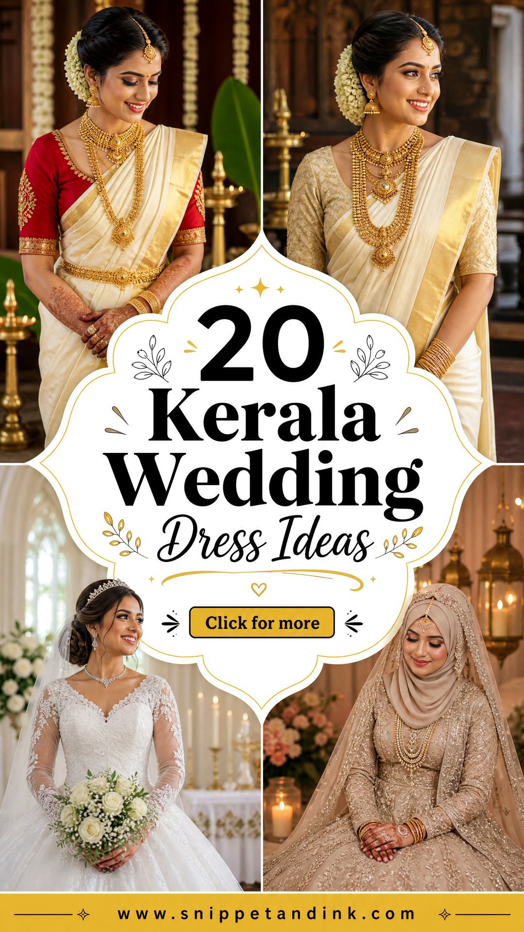 20 Kerala Wedding Dress Ideas for Timeless South Indian Brides - 20 Kerala Wedding Dress Ideas for Timeless South Indian Brides