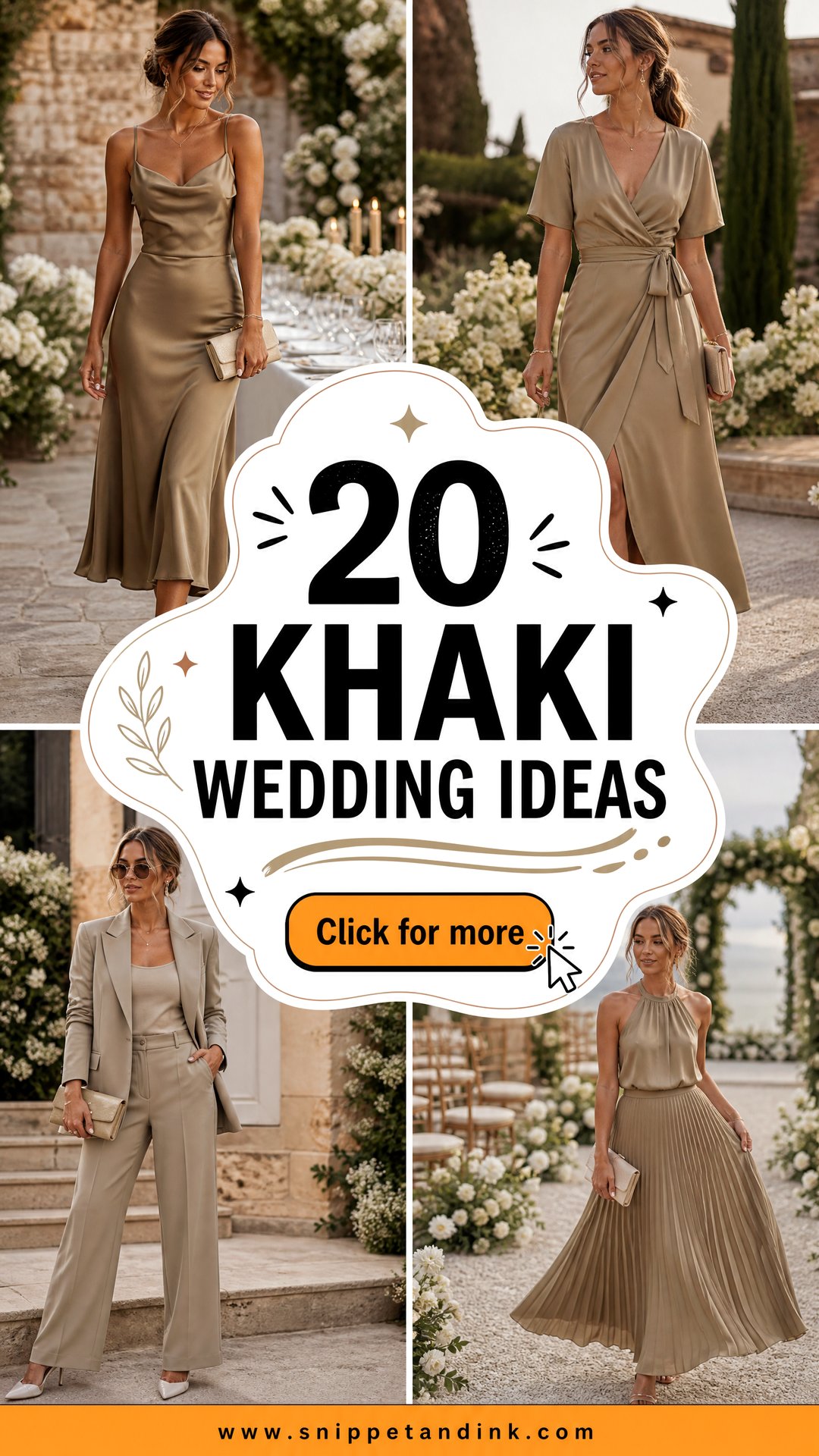 20 Khaki Wedding Ideas for a Chic and Earthy Celebration - 20 Khaki Wedding Ideas for a Chic and Earthy Celebration