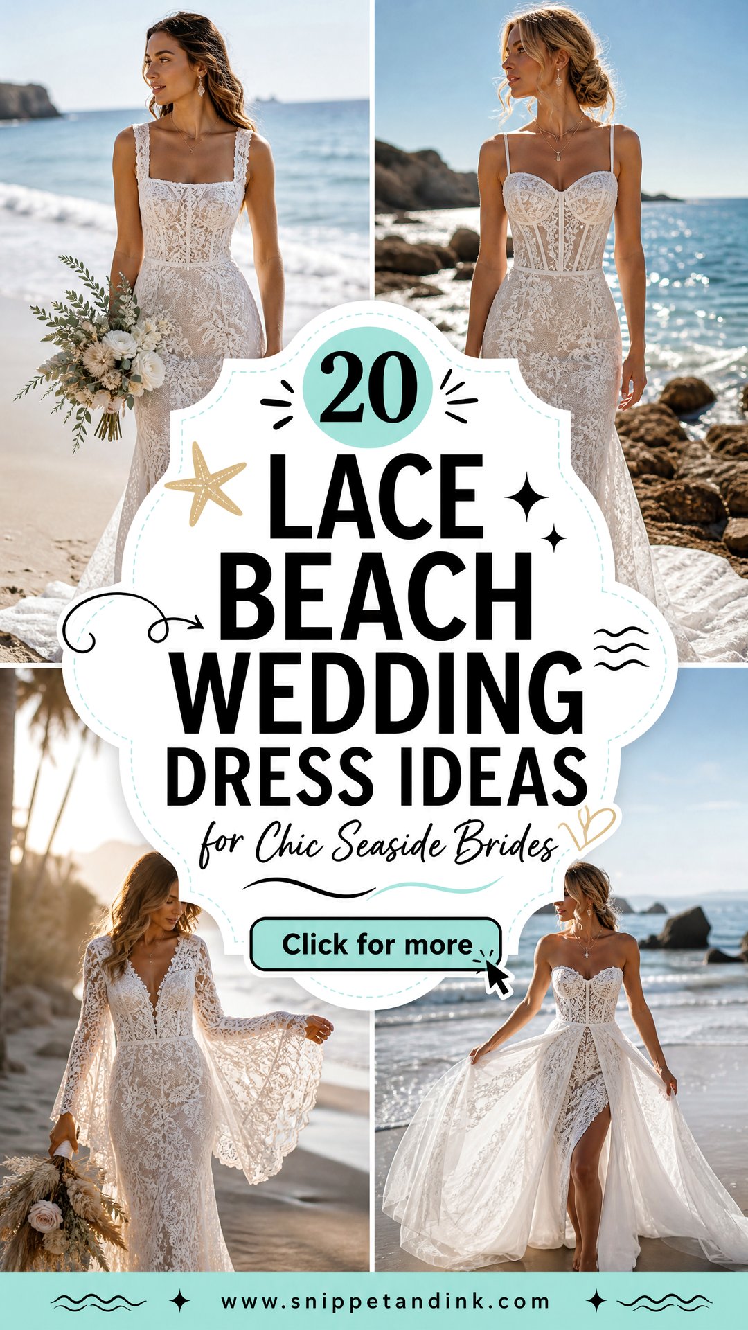 20 Lace Beach Wedding Dress Ideas for Chic Seaside Brides - 20 Lace Beach Wedding Dress Ideas for Chic Seaside Brides