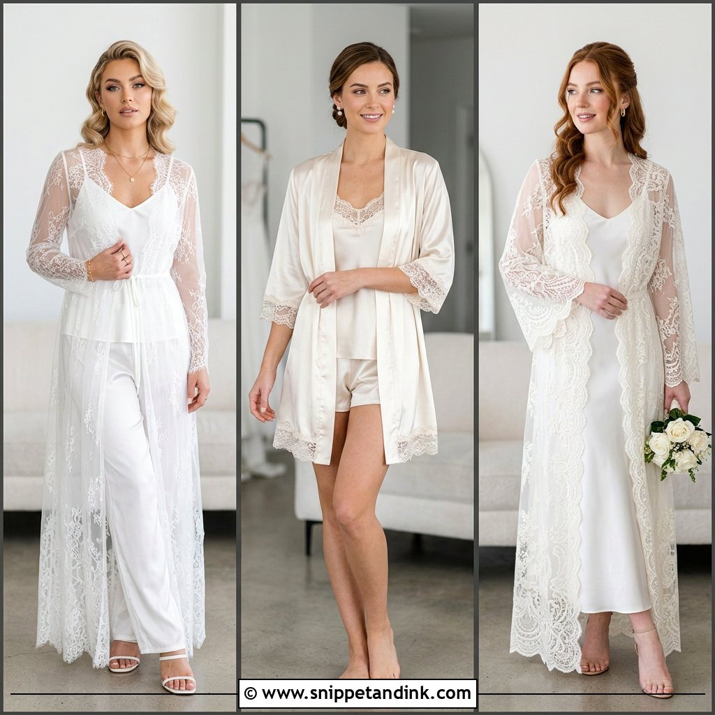20 Lace Bridal Robe Ideas for Elegant Wedding Mornings