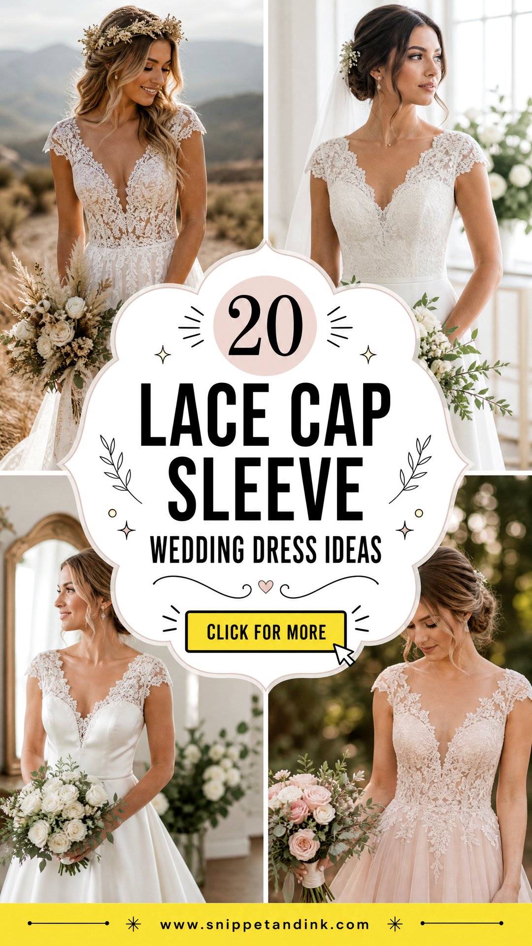 20 Lace Cap Sleeve Wedding Dress Ideas for Elegant Brides - 20 Lace Cap Sleeve Wedding Dress Ideas for Elegant Brides