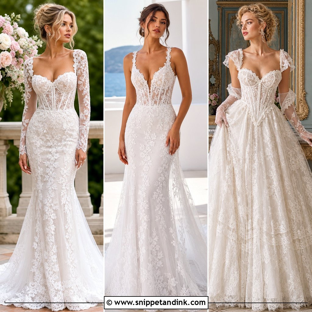 20 Lace Corset Wedding Dresses for a Stunning Bridal Look