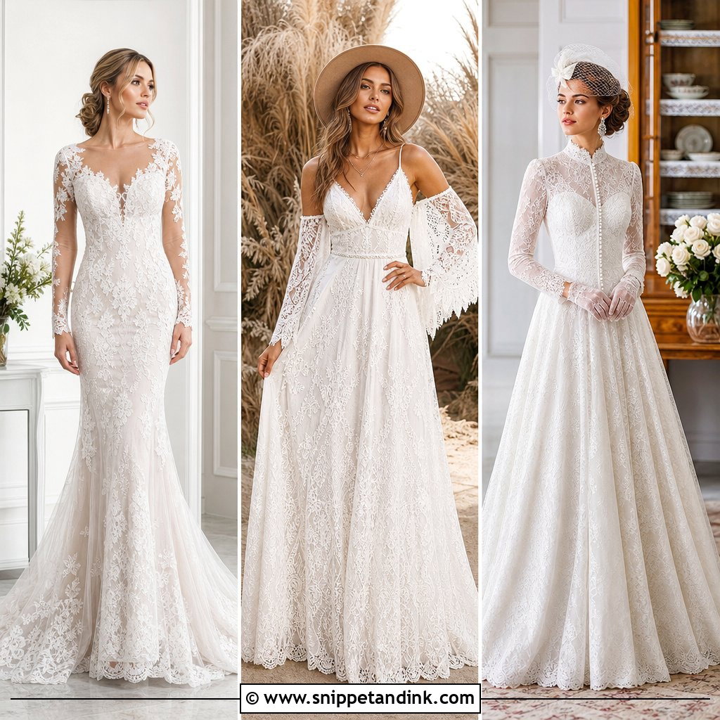 20 Lace Gown Styles for Wedding Looks Every Bride Will Love