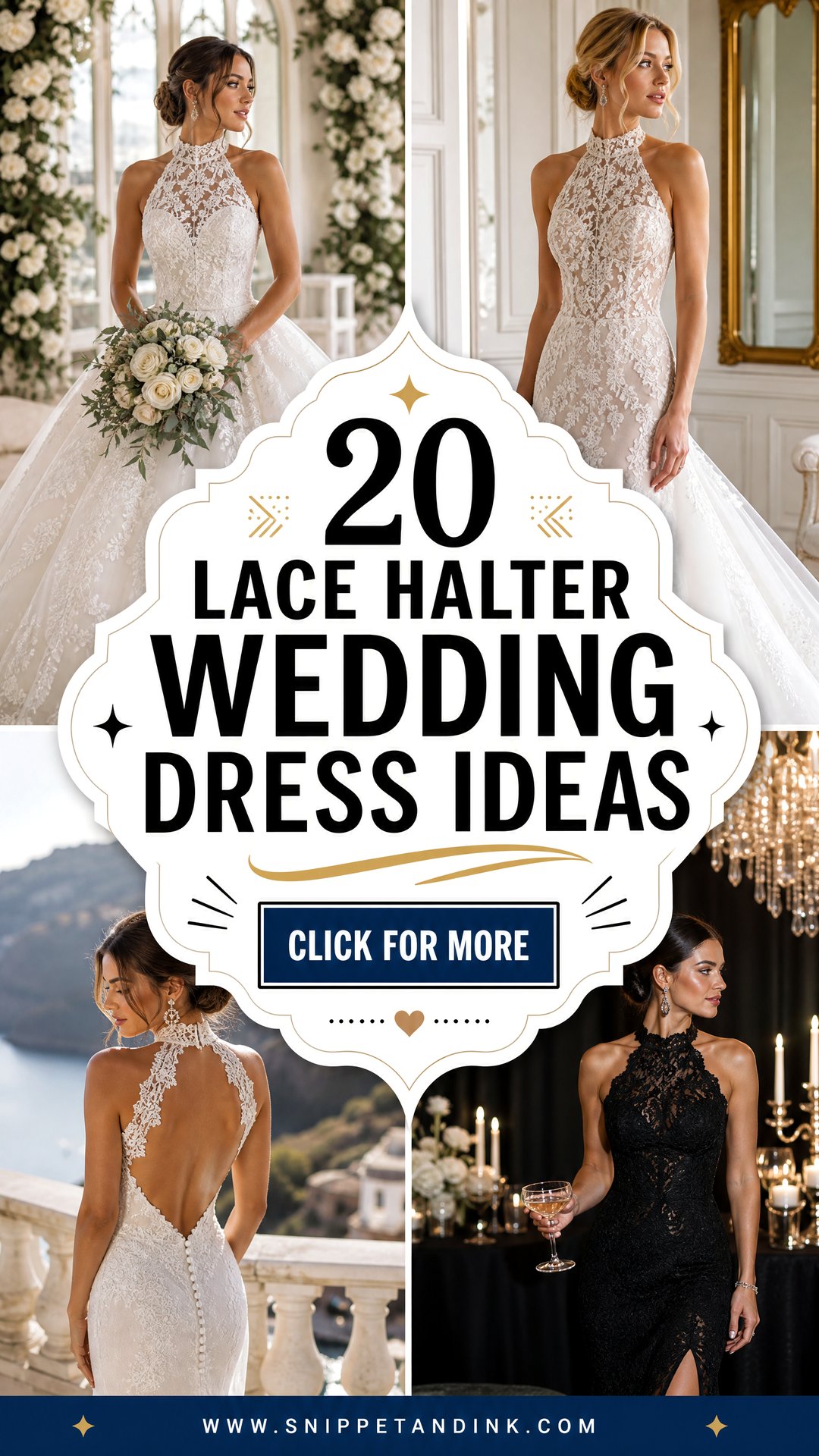 20 Lace Halter Wedding Dress Ideas for a Chic Modern Look - 20 Lace Halter Wedding Dress Ideas for a Chic Modern Look
