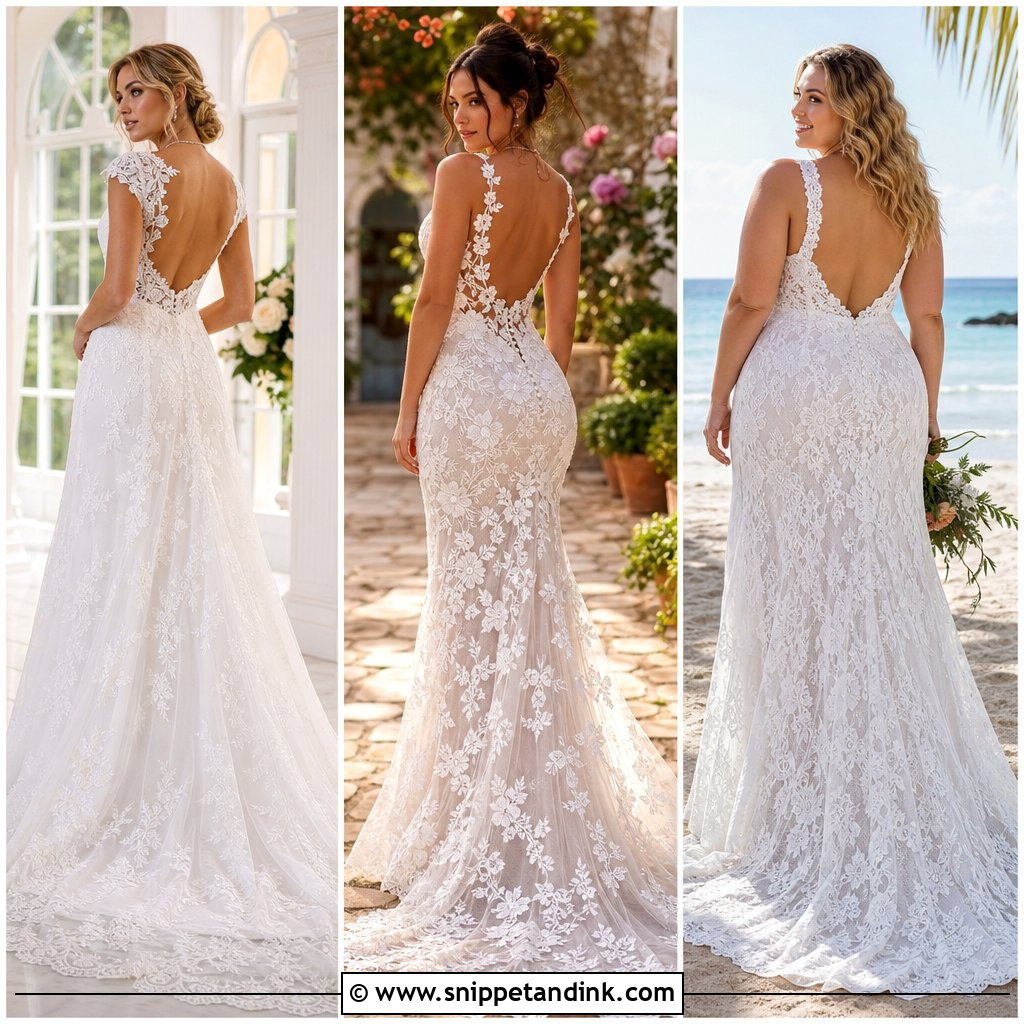 20 Lace Open Back Wedding Dress Ideas for a Dramatic Exit