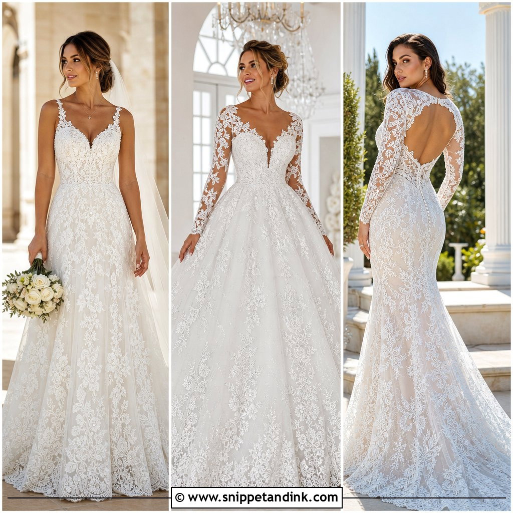 20 Lacey Wedding Dress Ideas for a Romantic Bridal Look