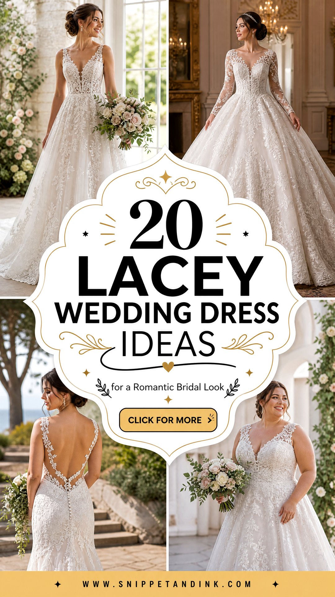 20 Lacey Wedding Dress Ideas for a Romantic Bridal Look - 20 Lacey Wedding Dress Ideas for a Romantic Bridal Look