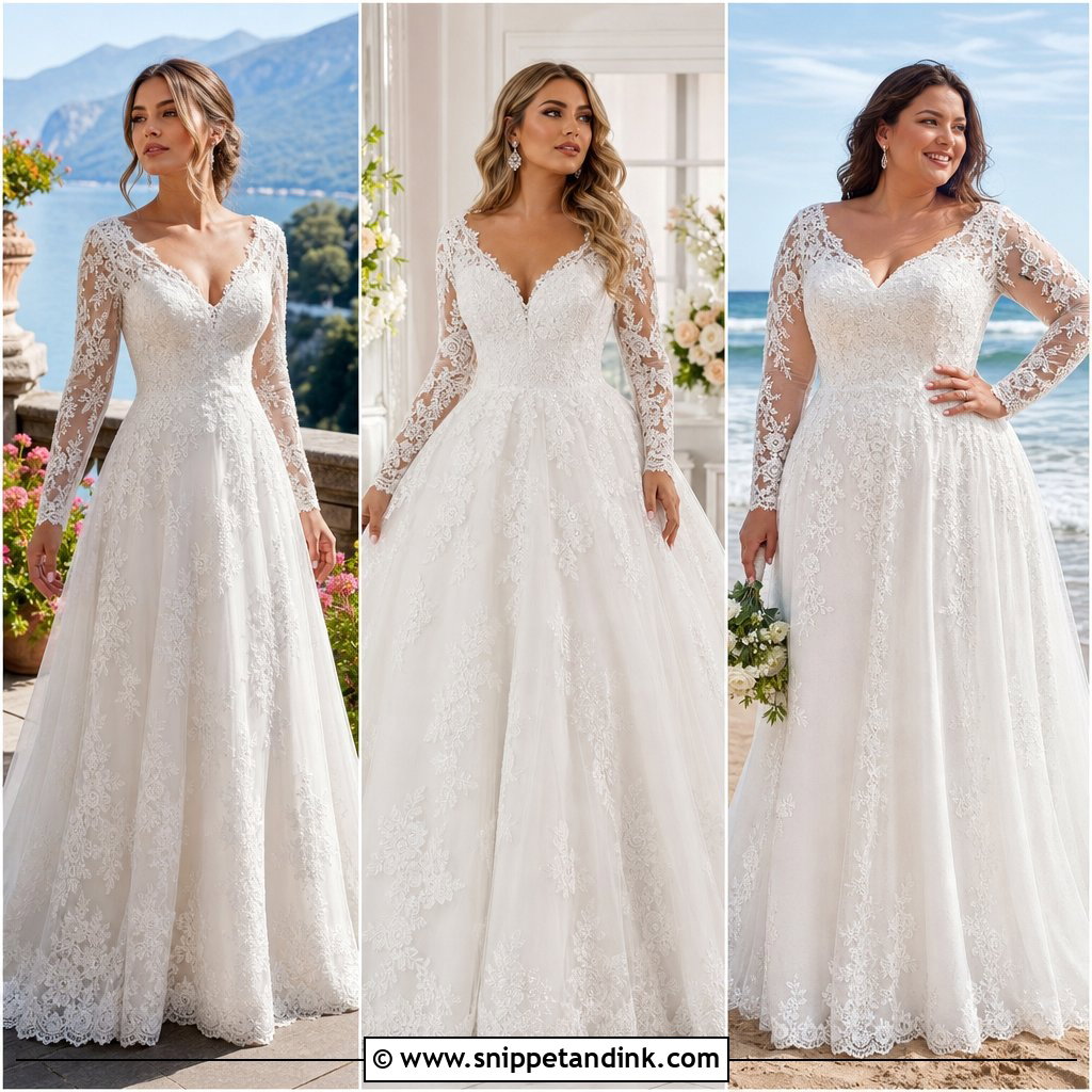 20 Lacy Wedding Dresses with Sleeves for Romantic Brides