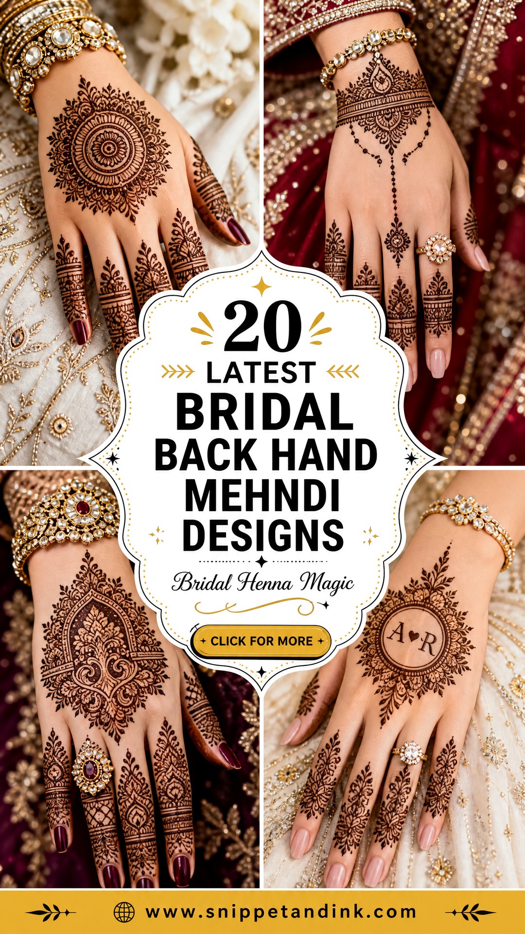20 Latest Bridal Back Hand Mehndi Designs for Brides - 20 Latest Bridal Back Hand Mehndi Designs for Brides