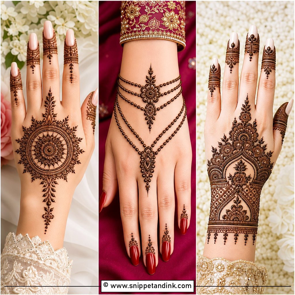 20 Latest Bridal Back Hand Mehndi Designs for Brides