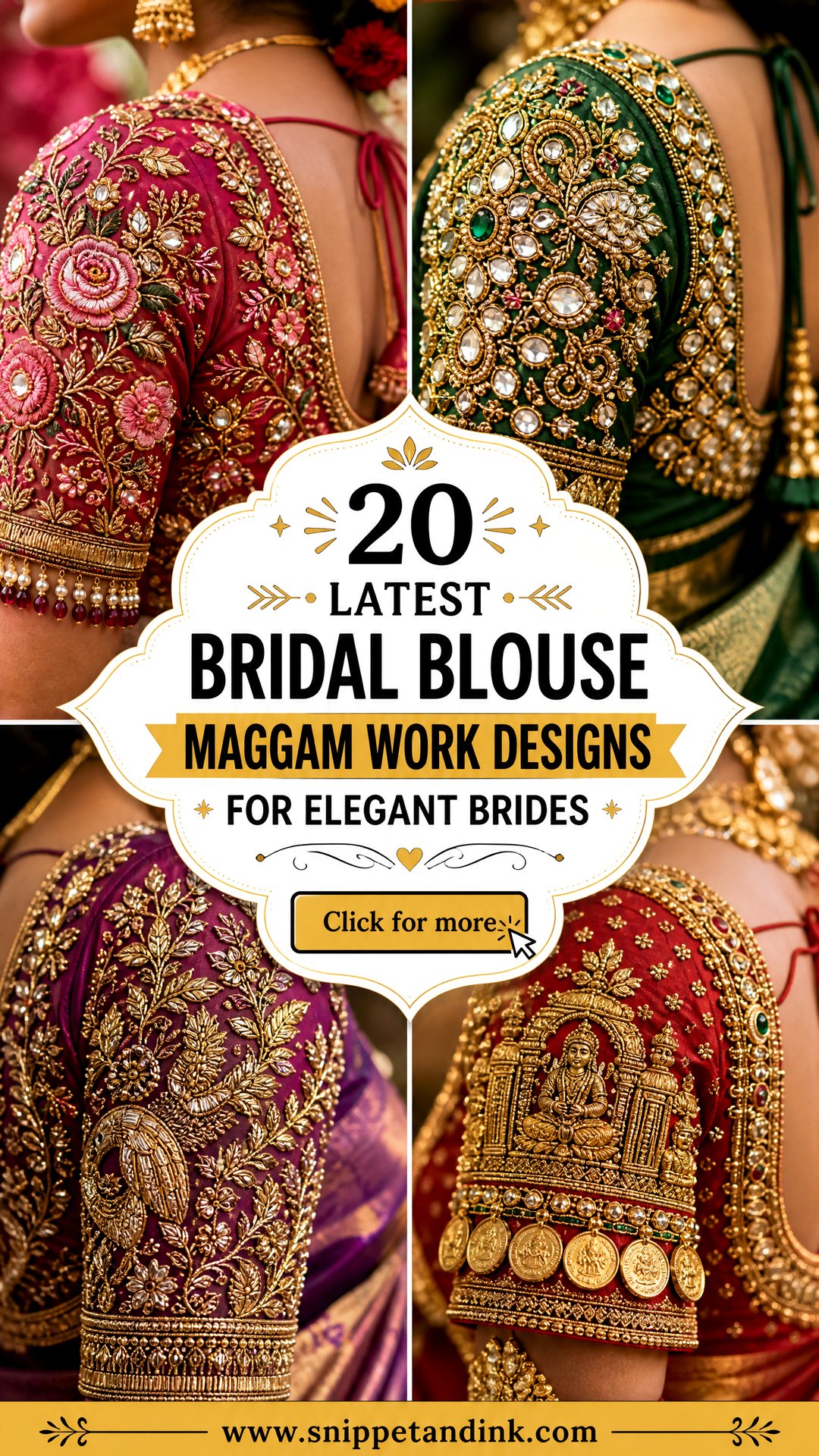 20 Latest Bridal Blouse Maggam Work Designs for Elegant Brides - 20 Latest Bridal Blouse Maggam Work Designs for Elegant Brides