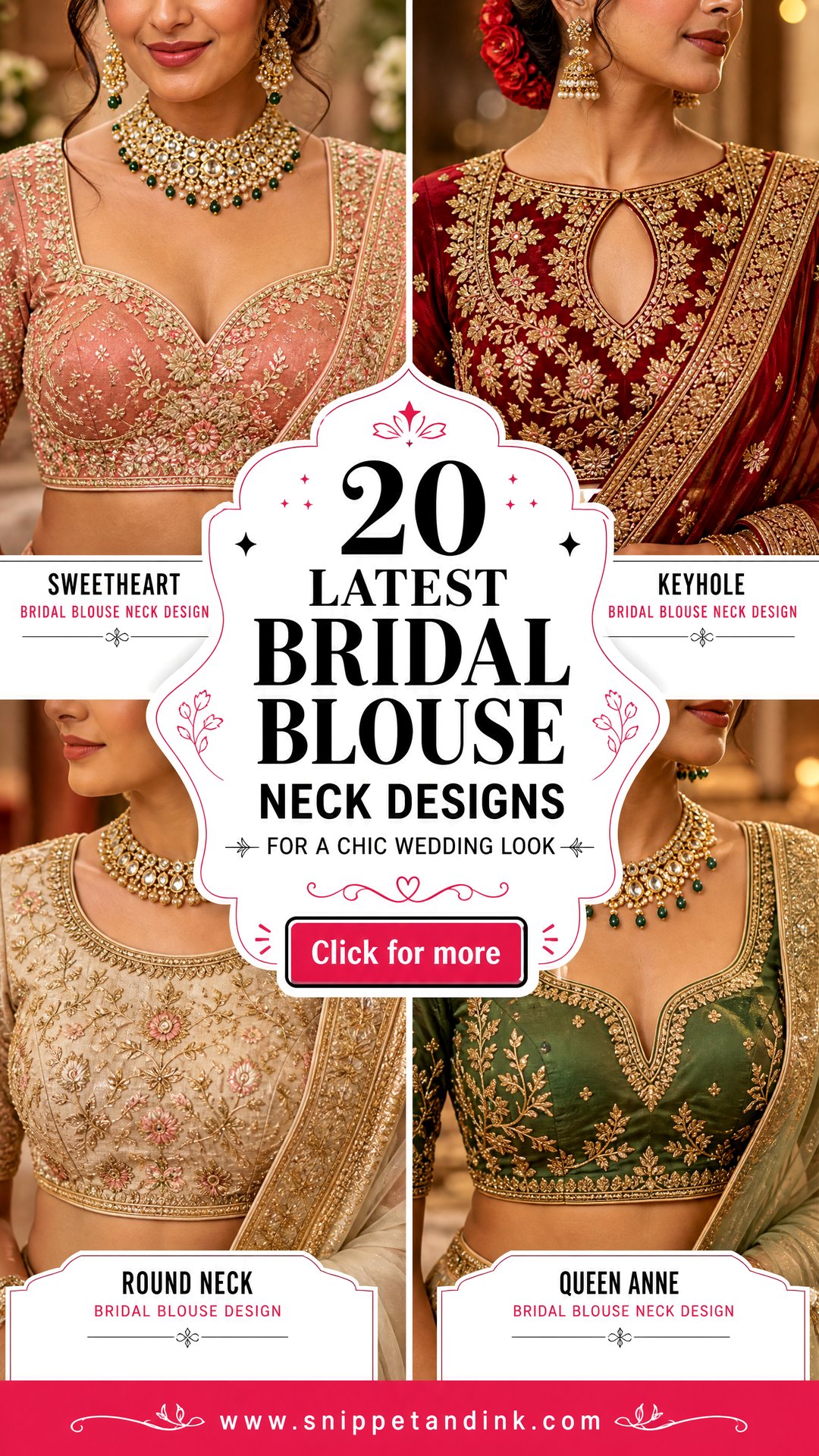 20 Latest Bridal Blouse Neck Designs for a Chic Wedding Look - 20 Latest Bridal Blouse Neck Designs for a Chic Wedding Look