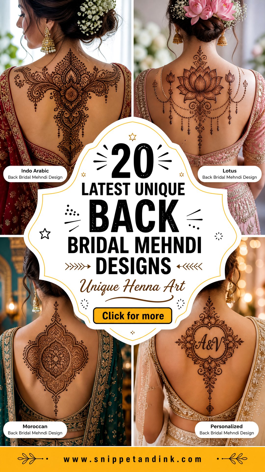 20 Latest Unique Back Bridal Mehndi Designs to Love - 20 Latest Unique Back Bridal Mehndi Designs to Love