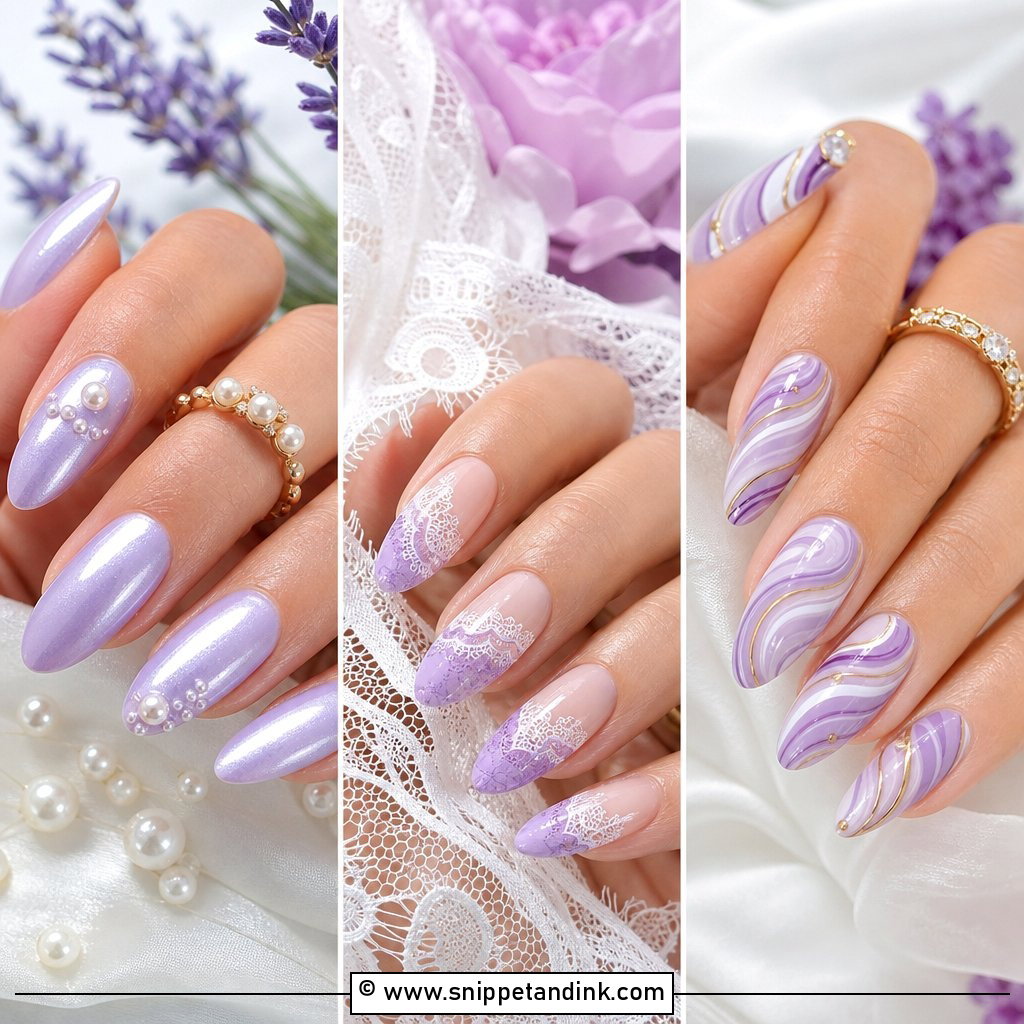 20 Lavender Wedding Nails for Soft Romantic Bridal Style