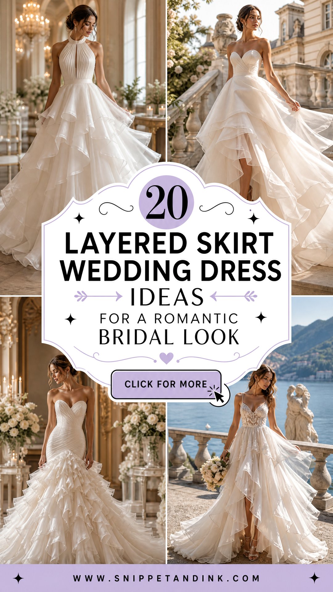 20 Layered Skirt Wedding Dress Ideas for a Romantic Bridal Look - 20 Layered Skirt Wedding Dress Ideas for a Romantic Bridal Look