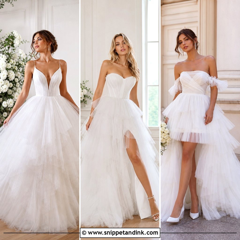 20 Layered Tulle Wedding Dress Ideas Dreamy Bridal Inspiration