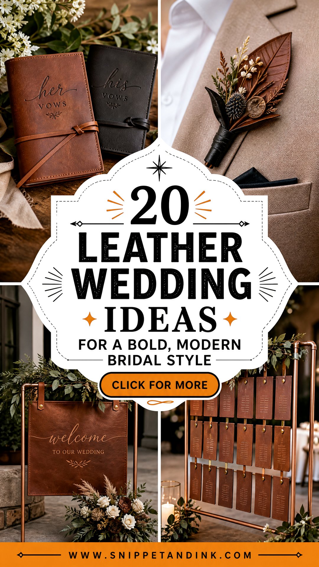 20 Leather Wedding Ideas for a Bold Modern Bridal Style - 20 Leather Wedding Ideas for a Bold, Modern Bridal Style