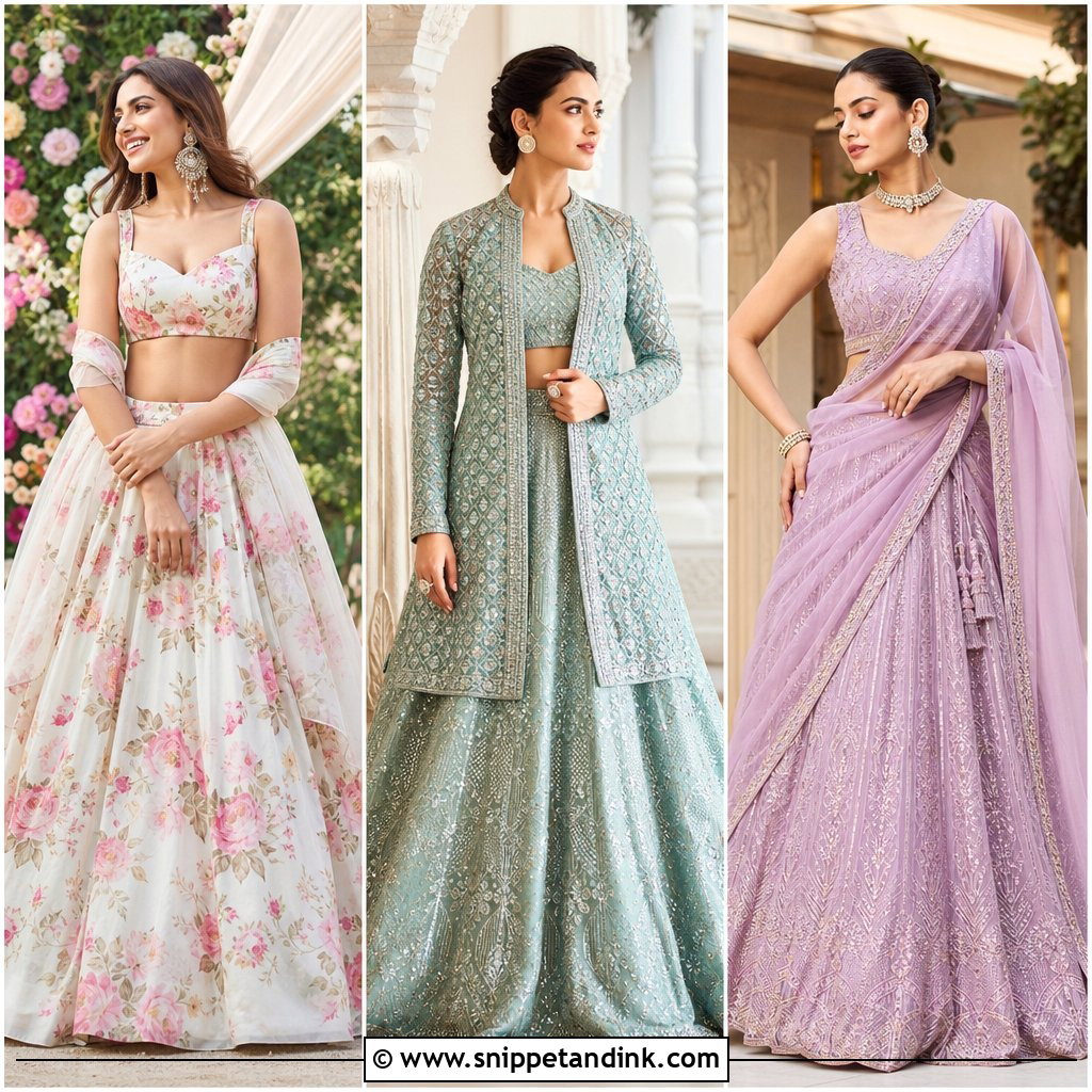 20 Lengha Ideas for Trendsetting Wedding Guests and Brides