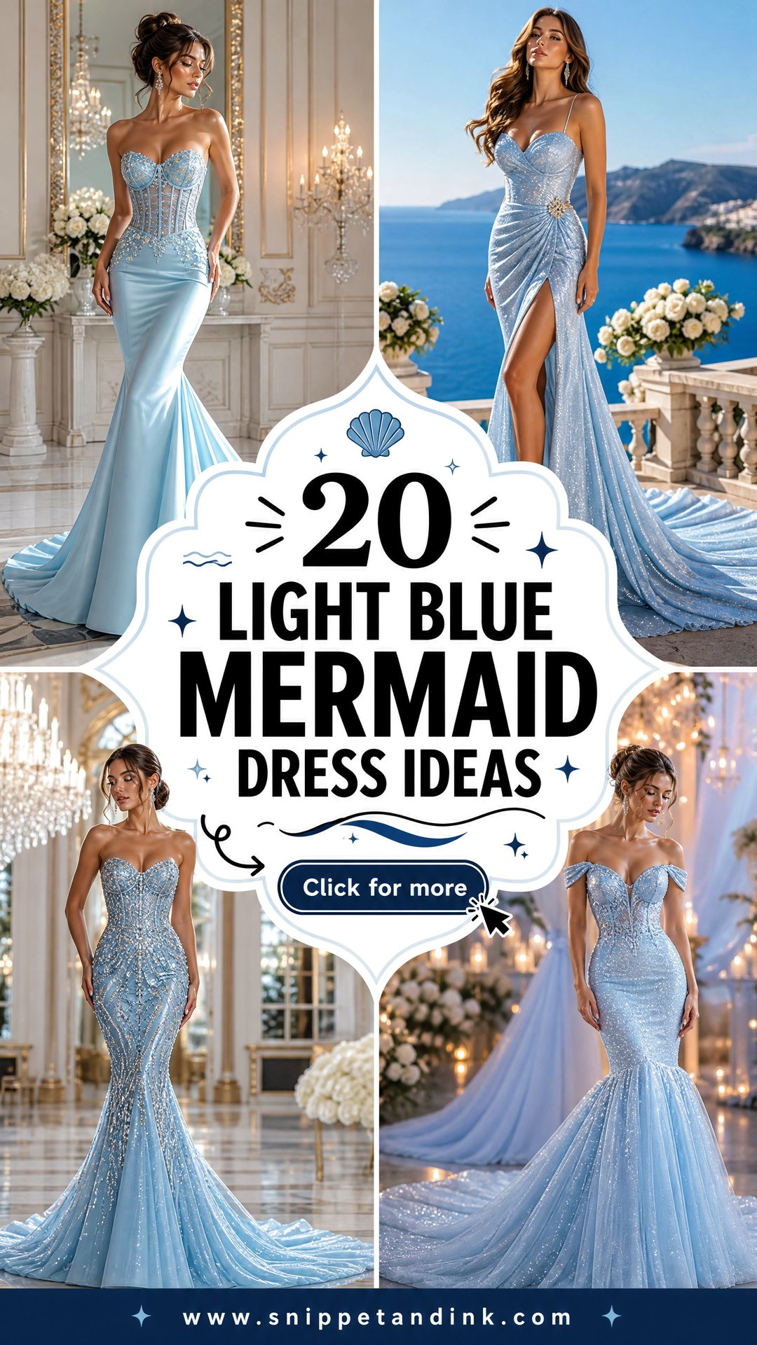 20 Light Blue Mermaid Dress Ideas for a Showstopping Bridal Look - 20 Light Blue Mermaid Dress Ideas for a Showstopping Bridal Look