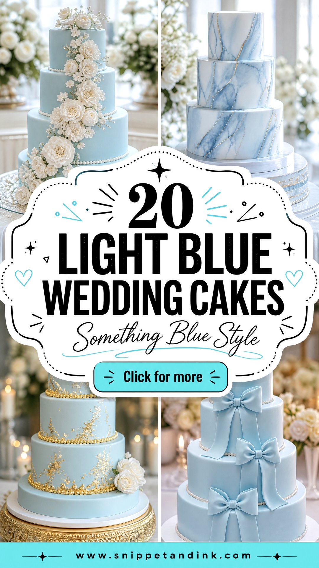 20 Light Blue Wedding Cakes for Elegant Something Blue Style - 20 Light Blue Wedding Cakes for Elegant Something Blue Style