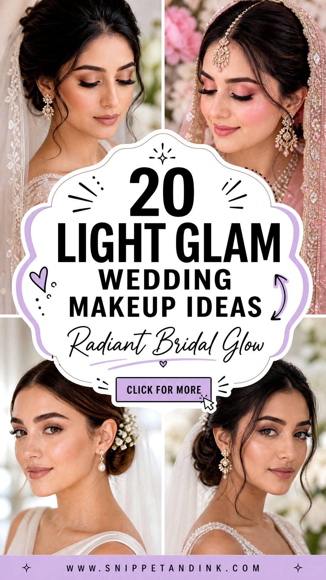 20 Light Glam Wedding Makeup Ideas for a Radiant Bridal Glow - 20 Light Glam Wedding Makeup Ideas for a Radiant Bridal Glow