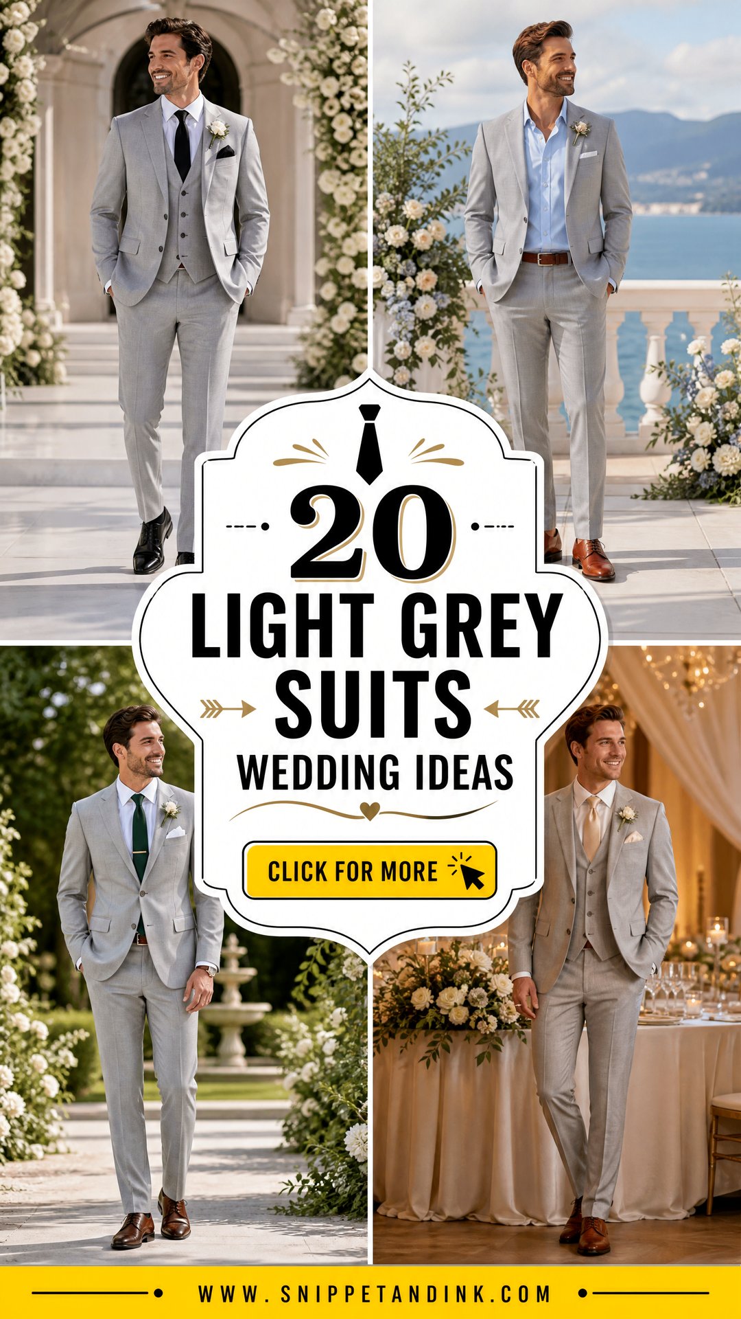 20 Light Grey Suits Wedding Ideas for a Polished Groom Look - 20 Light Grey Suits Wedding Ideas for a Polished Groom Look