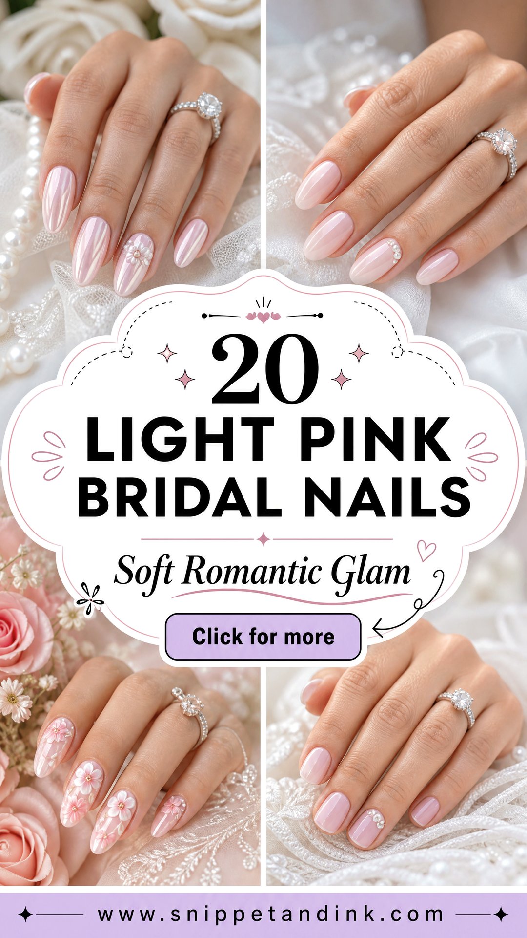 20 Light Pink Bridal Nails for Soft Romantic Wedding Glam - 20 Light Pink Bridal Nails for Soft Romantic Wedding Glam