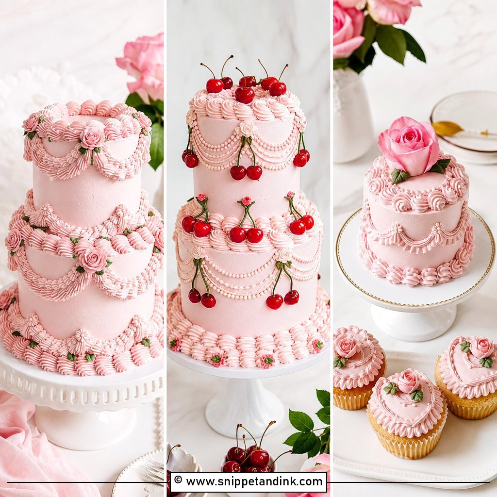 20 Light Pink Vintage Cake Ideas for Wedding Romance