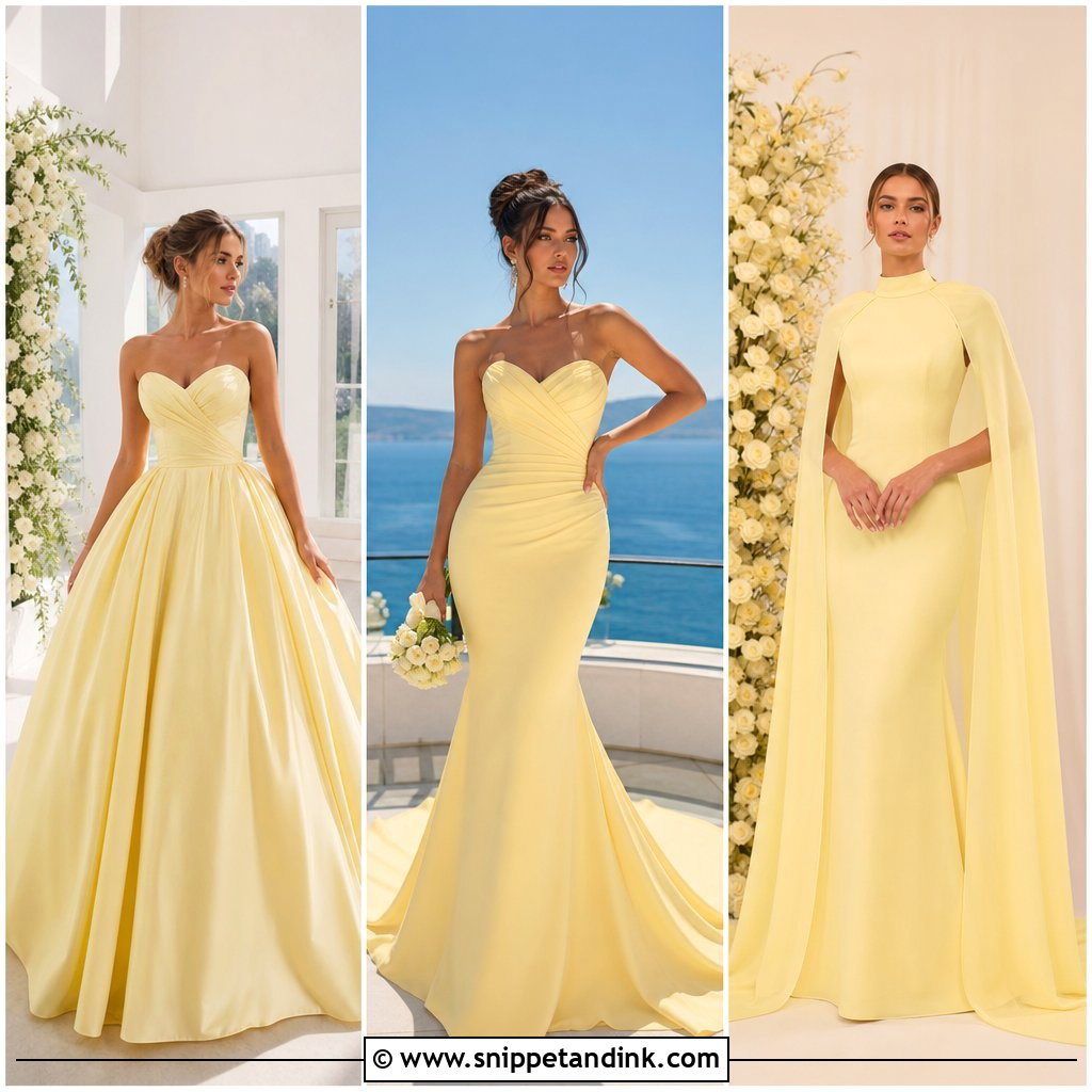 20 Light Yellow Wedding Dress Ideas for a Sunny Bridal Look