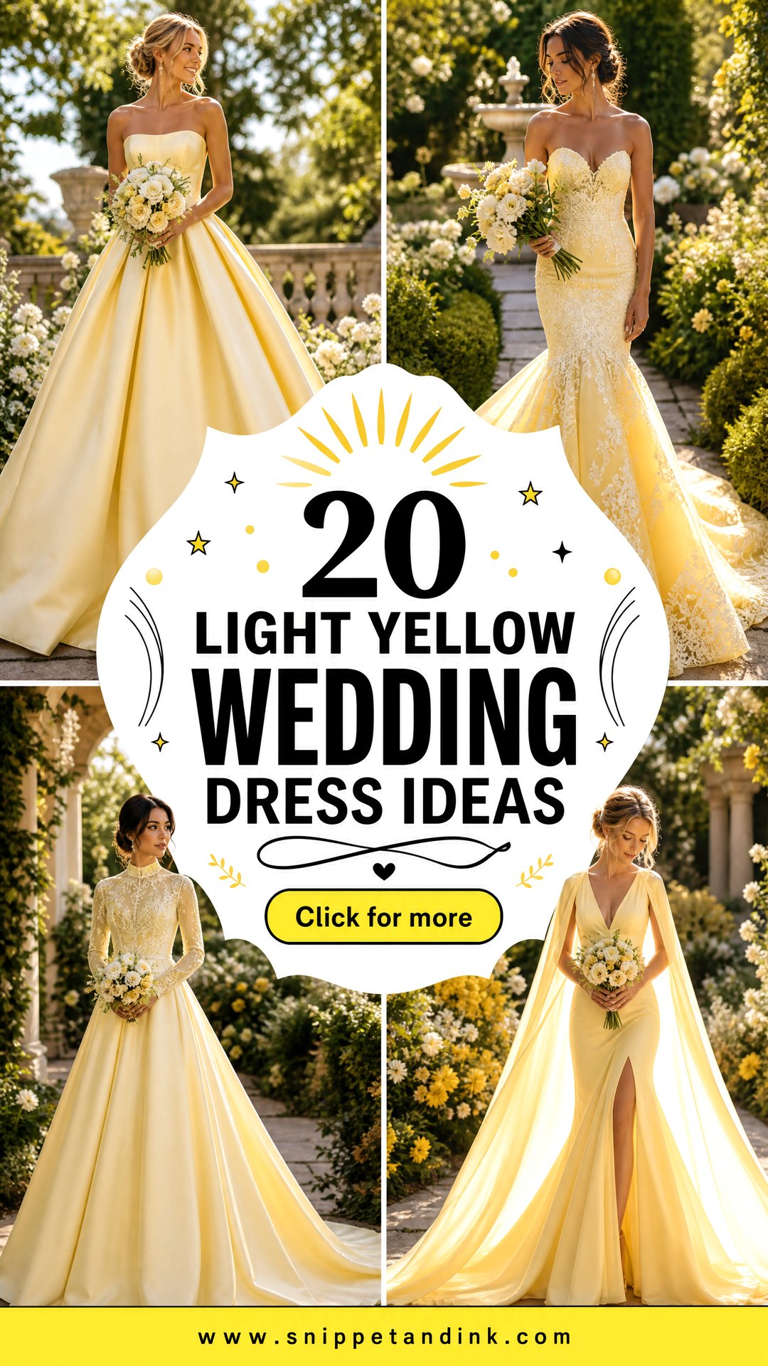 20 Light Yellow Wedding Dress Ideas for a Sunny Bridal Look - 20 Light Yellow Wedding Dress Ideas for a Sunny Bridal Look