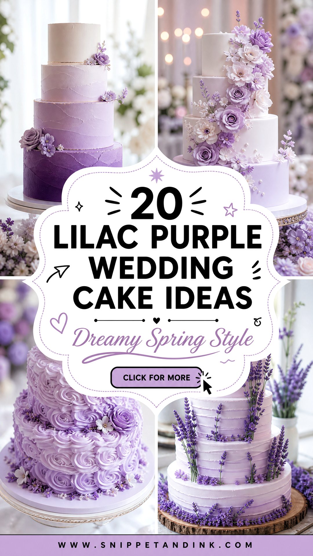 20 Lilac Purple Wedding Cake Ideas for Dreamy Spring Style - 20 Lilac Purple Wedding Cake Ideas for Dreamy Spring Style