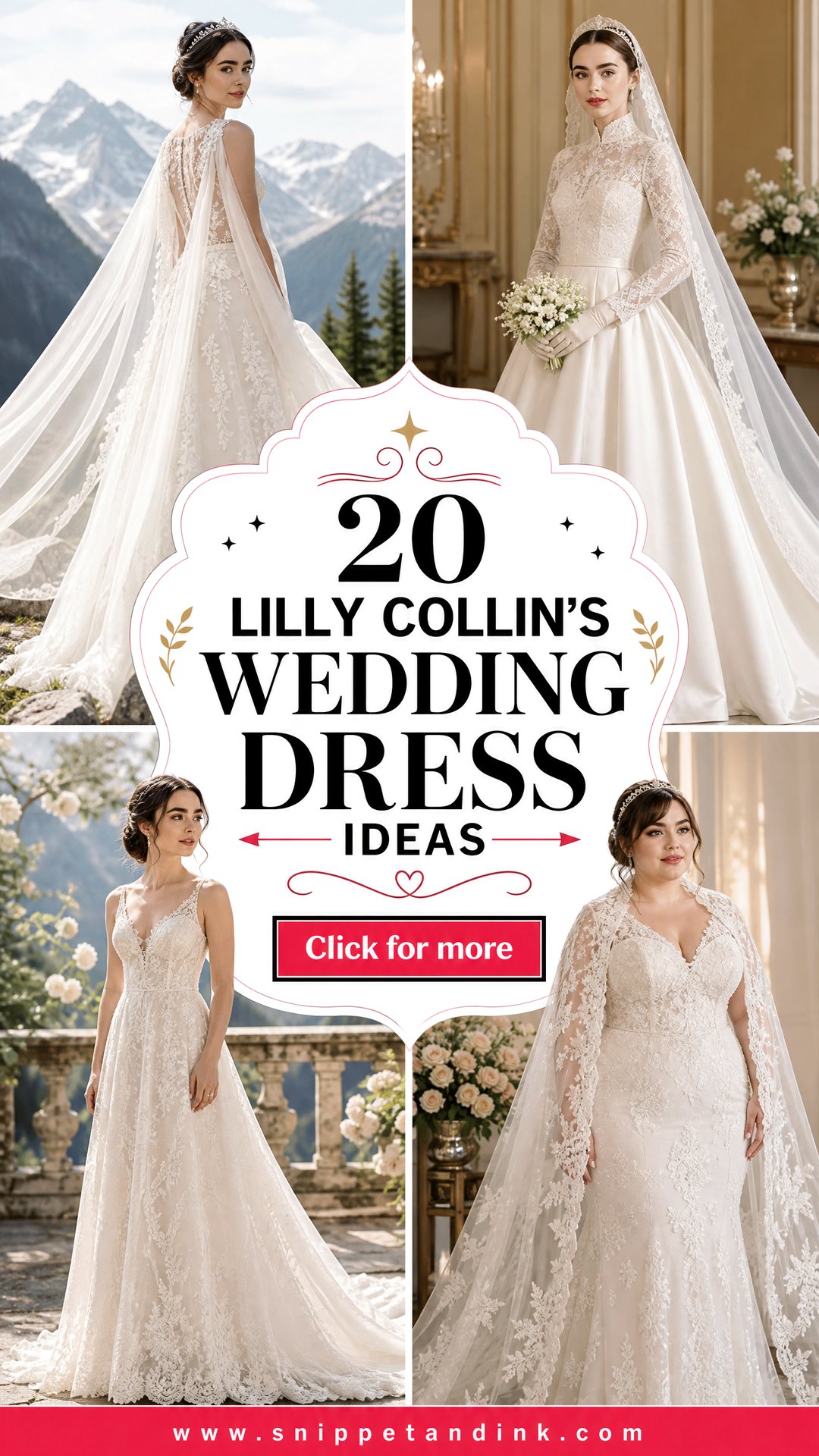 20 Lilly Collins Wedding Dress Ideas for a Timeless Bridal Look - 20 Lilly Collin’s Wedding Dress Ideas for a Timeless Bridal Look